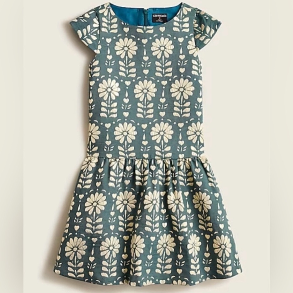Crewcuts Green & Gold Party Dress Size 2